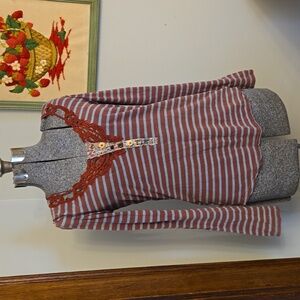 Free People Striped Lacey Top